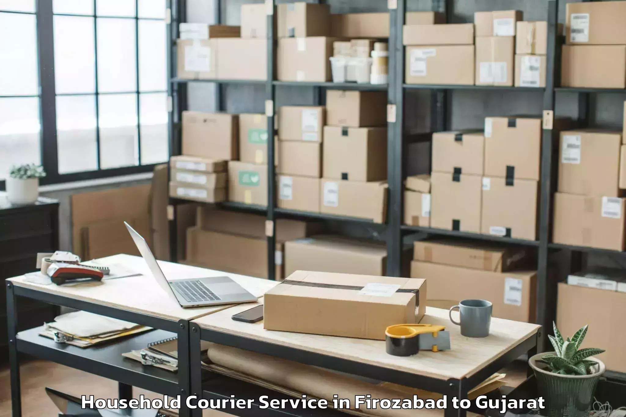 Top Firozabad to Jamkandorna Household Courier Available